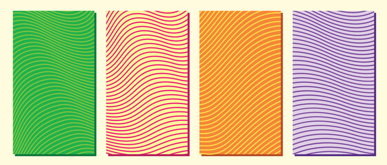 Set of wavy lines colorful background for poster, banner, or pamphlet