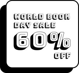 World Book Day Sale 60 Percent Discount Sticker Tag