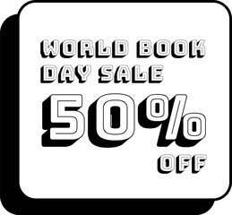 Obraz premium World Book Day Sale 50 Percent Discount Sticker Tag