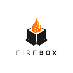 Fire box logo design template