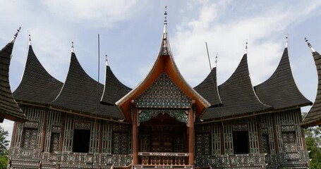 Royal palace in traditional Indonesian style. Istano Silinduang Bulan. Sumatra, Indonesia.