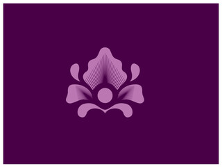 Calligraphic design element. Boutique brand, purple orchid logo design template. Vector illustration