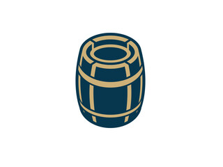 barrel logo. Single malt whiskey on white background