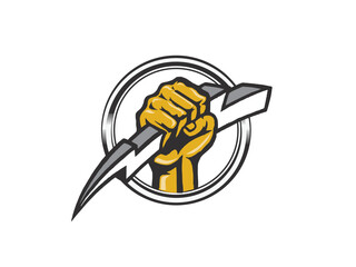 energy power hand vector new