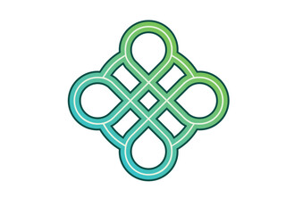 Endless knot. Set of cultural symbols of buddhism. Collection of sacred celtic patterns with intertwined knots. Medieval decorative ornament.