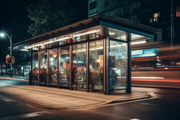 Fototapeta na wymiar bus station at night 