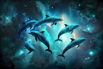 Fototapeta na wymiar Dolphin created using AI Generative Technology