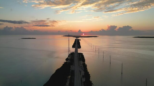 Overseas Highway Sunset on Seven Mile Bridge Florida Keys