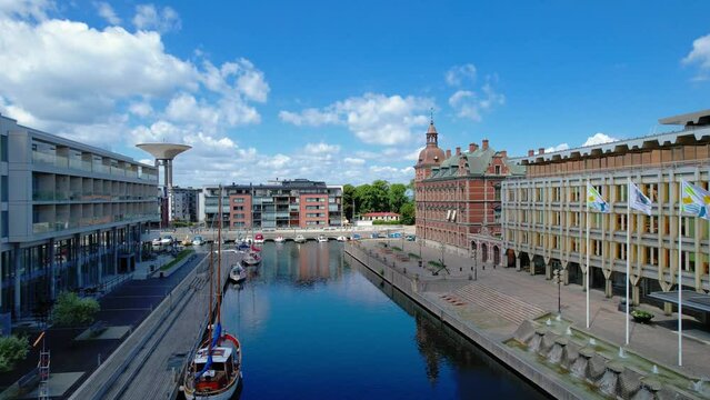 Lake in the city center Landskrona