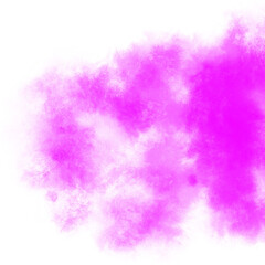 Pink color powder explosion isolated on transparent background. Royalty high-quality free stock PNG image of Pink powder explosion. Colorful dust explode. Paint Holi, pink dust particles splash