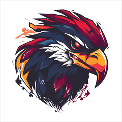 Furious eagle sport vector logo concept isolated on white background. Web infographic. Premium quality wild bird t-shirt tee print illustration.
