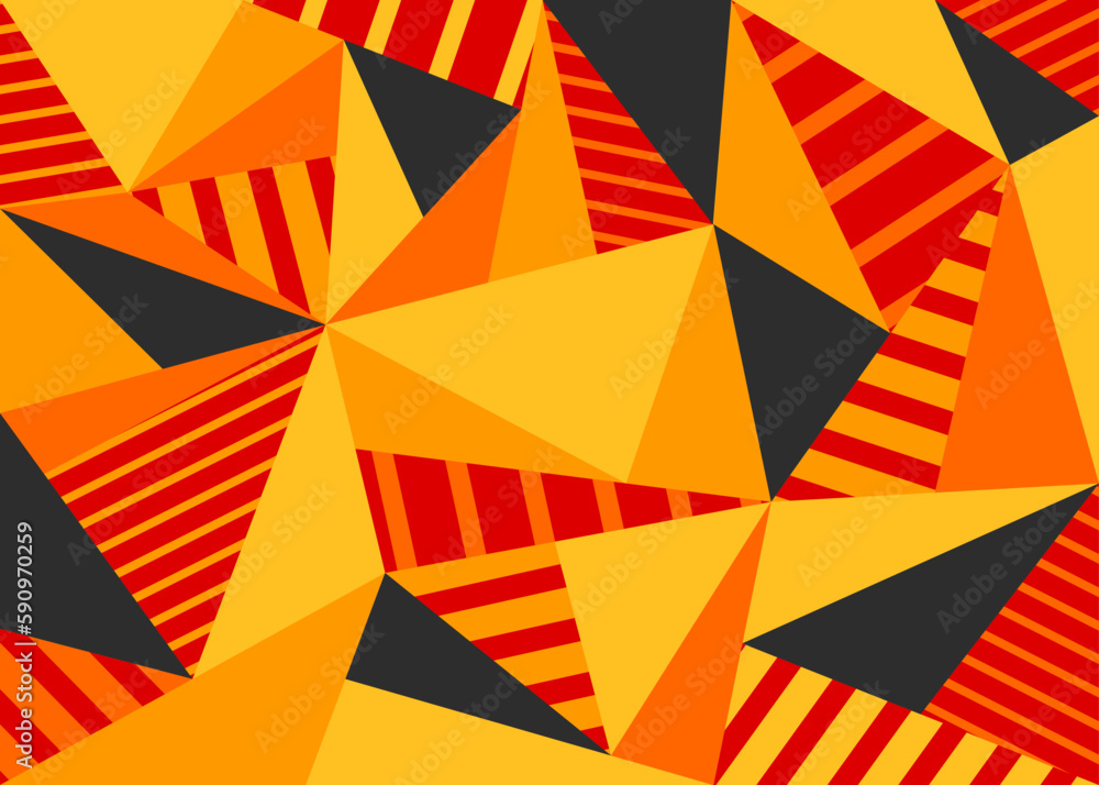 Poster abstract background with colorful geometric triangle and stripe pattern