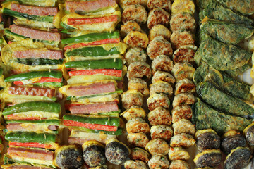 Korean food modeum jeon, Assorted Pancakes . Korea Traditional Festival foods.