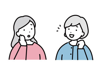 会話をする女性のイラスト素材