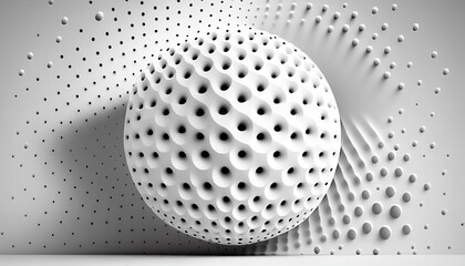 White Background with Dotted Pattern. 3d rendering. Generative AI