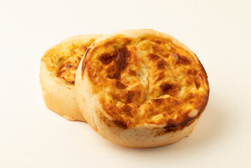 Mini quiche on cutting board. Selective focus.