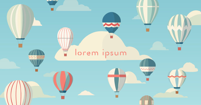 気球のベクタータイトル素材