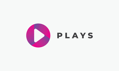 Logo vector play button arrow concept symbol icon player digital start stop control object click music media film internet multimedia entertainment