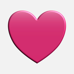 dogwood rose love. pink heart. pink heart isolated on gray background.