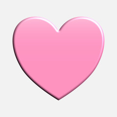 persian pink love. pink heart. pink heart isolated on gray background.