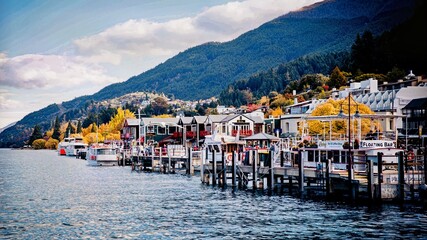 Queenstown, NEW ZEALAND - 23 April 2018 - Queenstown beautiful port.