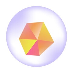 Obraz premium Gradient 3d geometric shape vector