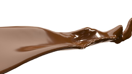 abstract beauty realistic Chocolate splashing isolated on white background. 3D Rendering. PNG files	
