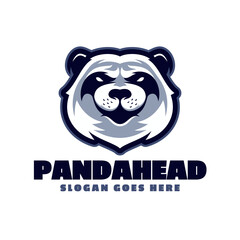 Logo mascot of panda head cartoon