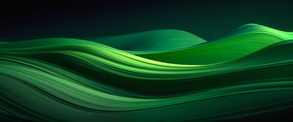 3D Green Waves Background