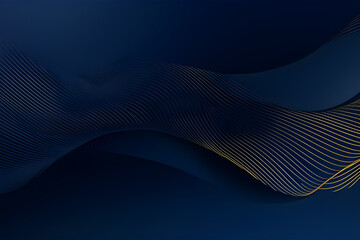 3d modern wave curve abstract presentation background. Luxury paper cut background. Abstract decoration, golden pattern, halftone gradients, 3d blue dark background illustration. Generative ai