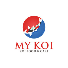 Koi logo design. logo concept for ornamental fish lovers