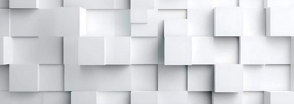 geometric background with white squares of paper background. Generative ai © Riz