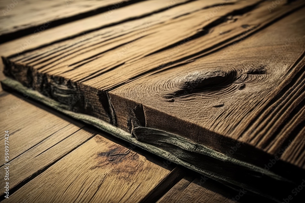 Poster close-up view of the texture of a wooden surface. generative ai