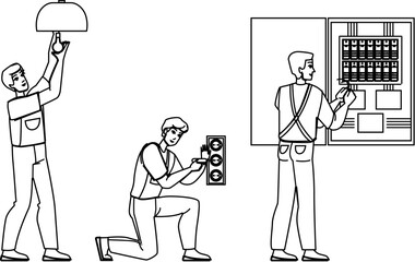 electrician worker vector