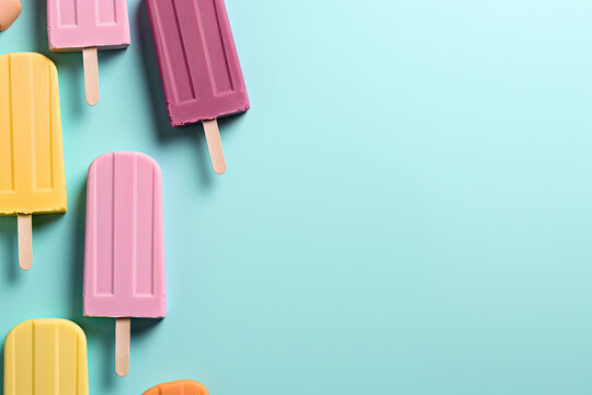 Ice-cream treats background created with Generative AI technology