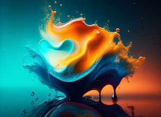 Dancing silhouette art, water ink cloud in a painting style, cinematic volumetric lighting. generative ai
