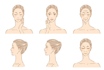 美容イラスト「しみ・しわ」セット