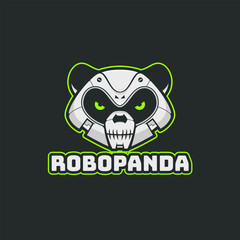 Logo mascot of robot panda