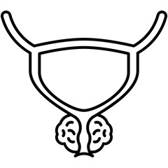 prostate icon, line icon style, gland cancer symbol vector stock.