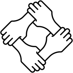 Solidarity Icon, Line Icon Style, Community Support Symbol Vector Stock.
