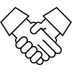 friendship icon, line icon style, trust partner symbol vector stock.