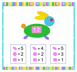 Math game for kıds. Need to find the correct answer. Practice worksheet. Vector illustration