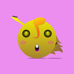 ball shape monster vector illustration.