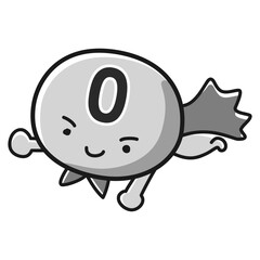 「0」のキャラクターのイラスト