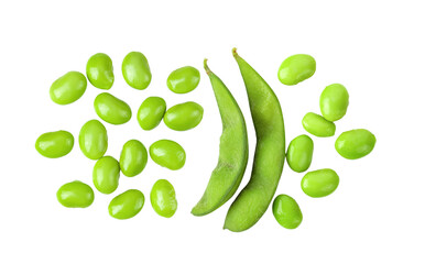 Green soy beans on transparent png