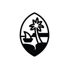 Black solid icon for guam 