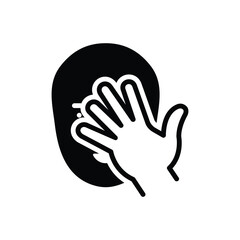 Fototapeta premium Black solid icon for hide 