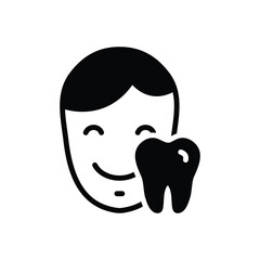 Black solid icon for dental