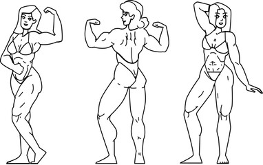 muscle woman vector