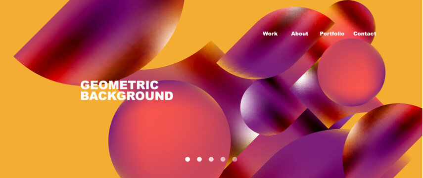 Colorful metallic geometric shapes minimal abstract background